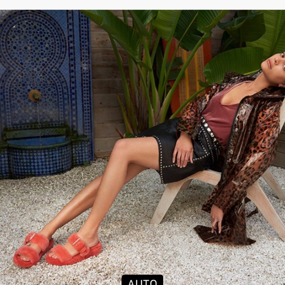 UGG Shoes - Ugg yeah fuzz orange slides size 9